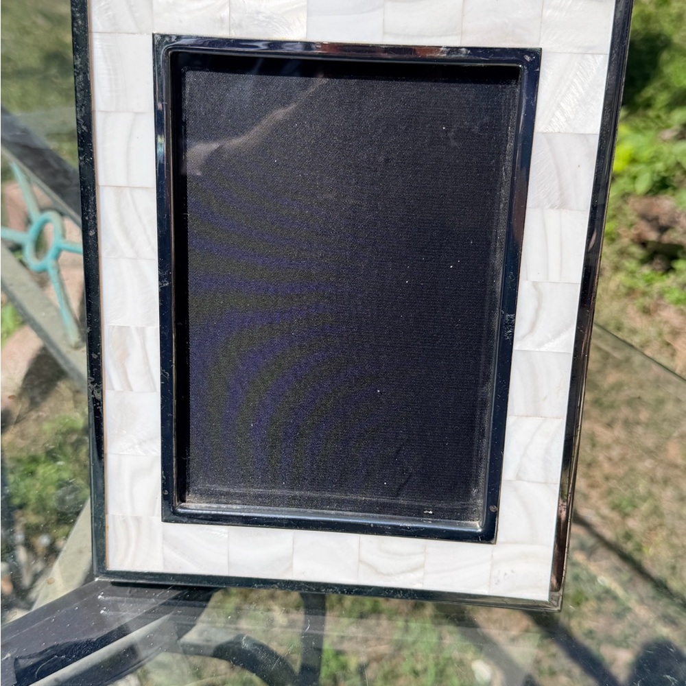 Pottery Barn silver plate mother of pearl 5x7 Photo Frame